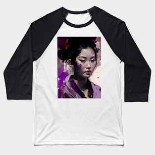 Elegant Geisha: A Symphony of Colors Baseball T-Shirt